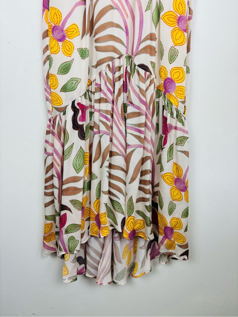 RHODE Ester Thread Embroidery Print Floral Puff Sleeve Maxi Dress. Size 4 - Picture 3 of 8